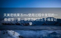 天美密桃果冻mv使用过程中发现的一些细节：第一次使用时的上手难度记录