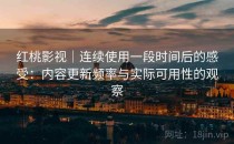 红桃影视｜连续使用一段时间后的感受：内容更新频率与实际可用性的观察