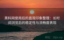 黑料网使用后的直观印象整理：长时间浏览后的稳定性与流畅度表现