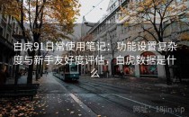 白虎91日常使用笔记：功能设置复杂度与新手友好度评估，白虎数据是什么