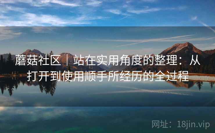 蘑菇社区|站在实用角度的整理:从打开到使用顺手所经历的全过程 第1张 蘑菇社区|站在实用角度的整理:从打开到使用顺手所经历的全过程 第1张