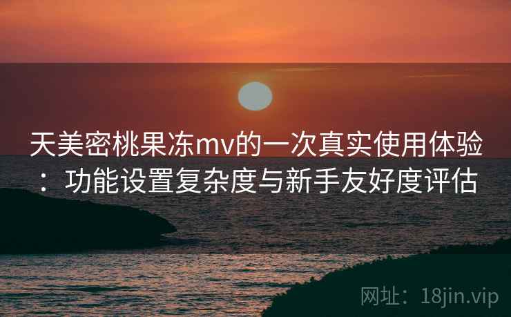 天美密桃果冻mv的一次真实使用体验：功能设置复杂度与新手友好度评估  第2张