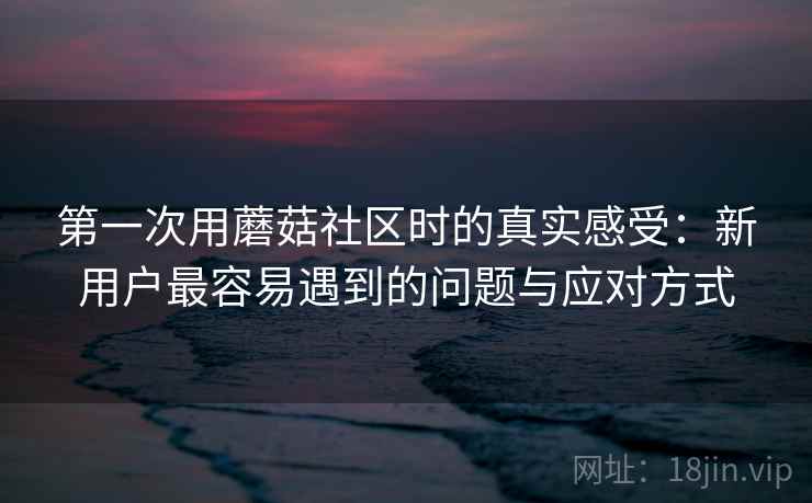 第一次用蘑菇社区时的真实感受:新用户最容易遇到的问题与应对方式 第2张 第一次用蘑菇社区时的真实感受:新用户最容易遇到的问题与应对方式 第2张